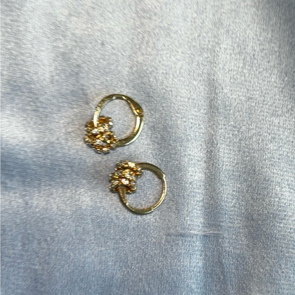 Gold Flower Hoop Earrings - Elegant Women's Jewelry